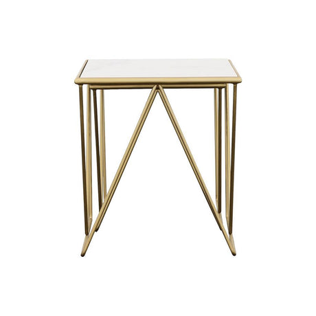 Bette White and Gold 2-Piece Nesting Table Set by Coaster at Eve Furniture