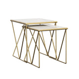 Bette White and Gold 2-Piece Nesting Table Set by Coaster at Eve Furniture