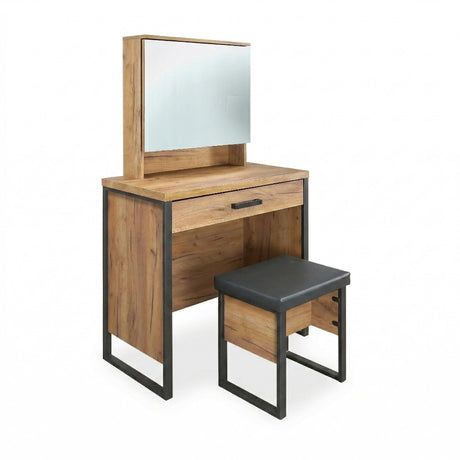 Bettin Golden Oak Vanity Set With Sliding Mirror And Stool by Coaster at Eve Furniture
