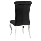 Betty Black/Chrome Upholstered Side Chairs, Set of 4 by Coaster at Eve Furniture