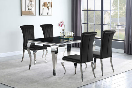 Betty Black/Chrome Upholstered Side Chairs, Set of 4 by Coaster at Eve Furniture