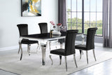 Betty Black/Chrome Upholstered Side Chairs, Set of 4 by Coaster at Eve Furniture
