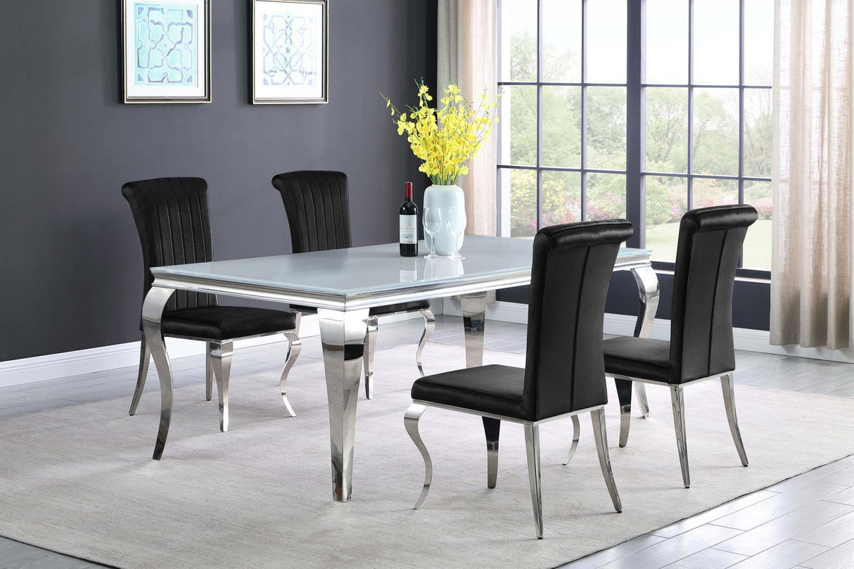 Betty Black/Chrome Upholstered Side Chairs, Set of 4 by Coaster at Eve Furniture