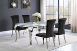 Betty Black/Chrome Upholstered Side Chairs, Set of 4 by Coaster at Eve Furniture