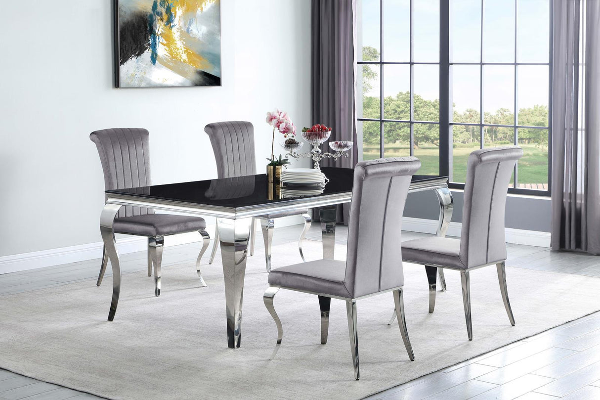 Betty Gray/Chrome Upholstered Side Chairs, Set of 4 by Coaster at Eve Furniture