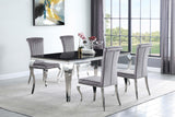 Betty Gray/Chrome Upholstered Side Chairs, Set of 4 by Coaster at Eve Furniture