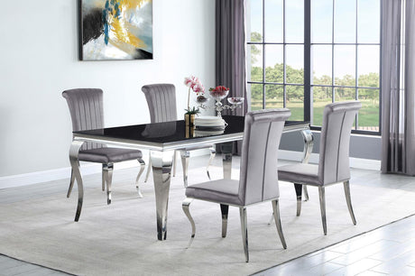Betty Gray/Chrome Upholstered Side Chairs, Set of 4 by Coaster at Eve Furniture