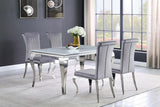 Betty Gray/Chrome Upholstered Side Chairs, Set of 4 by Coaster at Eve Furniture