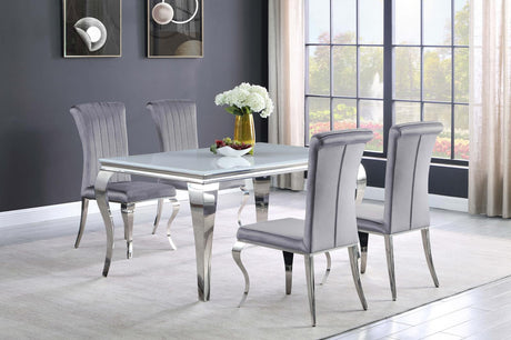 Betty Gray/Chrome Upholstered Side Chairs, Set of 4 by Coaster at Eve Furniture