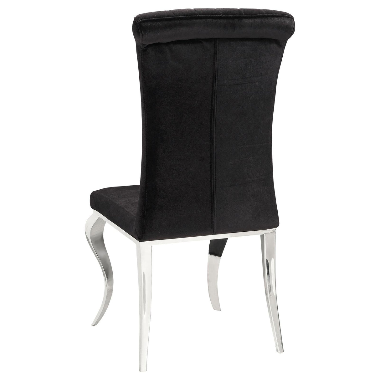 Betty Black/Chrome Upholstered Side Chairs, Set of 4