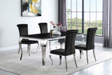 Betty Black/Chrome Upholstered Side Chairs, Set of 4