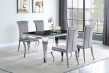 Betty Gray/Chrome Upholstered Side Chairs, Set of 4