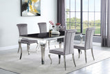 Betty Gray/Chrome Upholstered Side Chairs, Set of 4