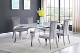 Betty Gray/Chrome Upholstered Side Chairs, Set of 4