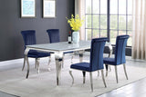 Betty Ink Blue/Chrome Upholstered Side Chairs, Set of 4