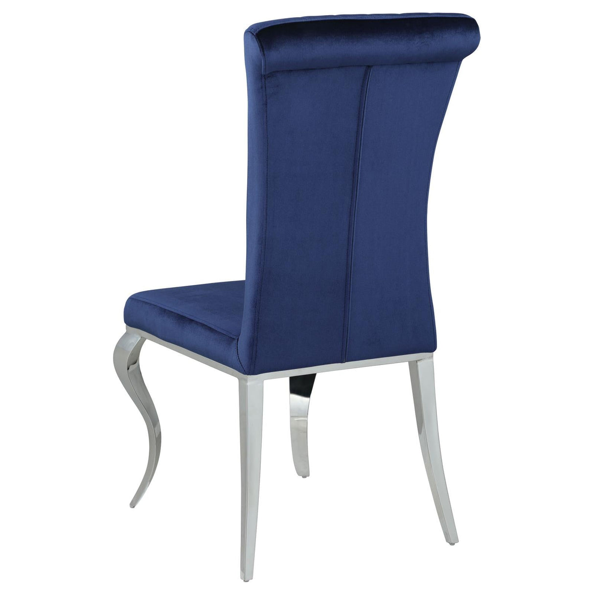 Betty Ink Blue/Chrome Upholstered Side Chairs, Set of 4