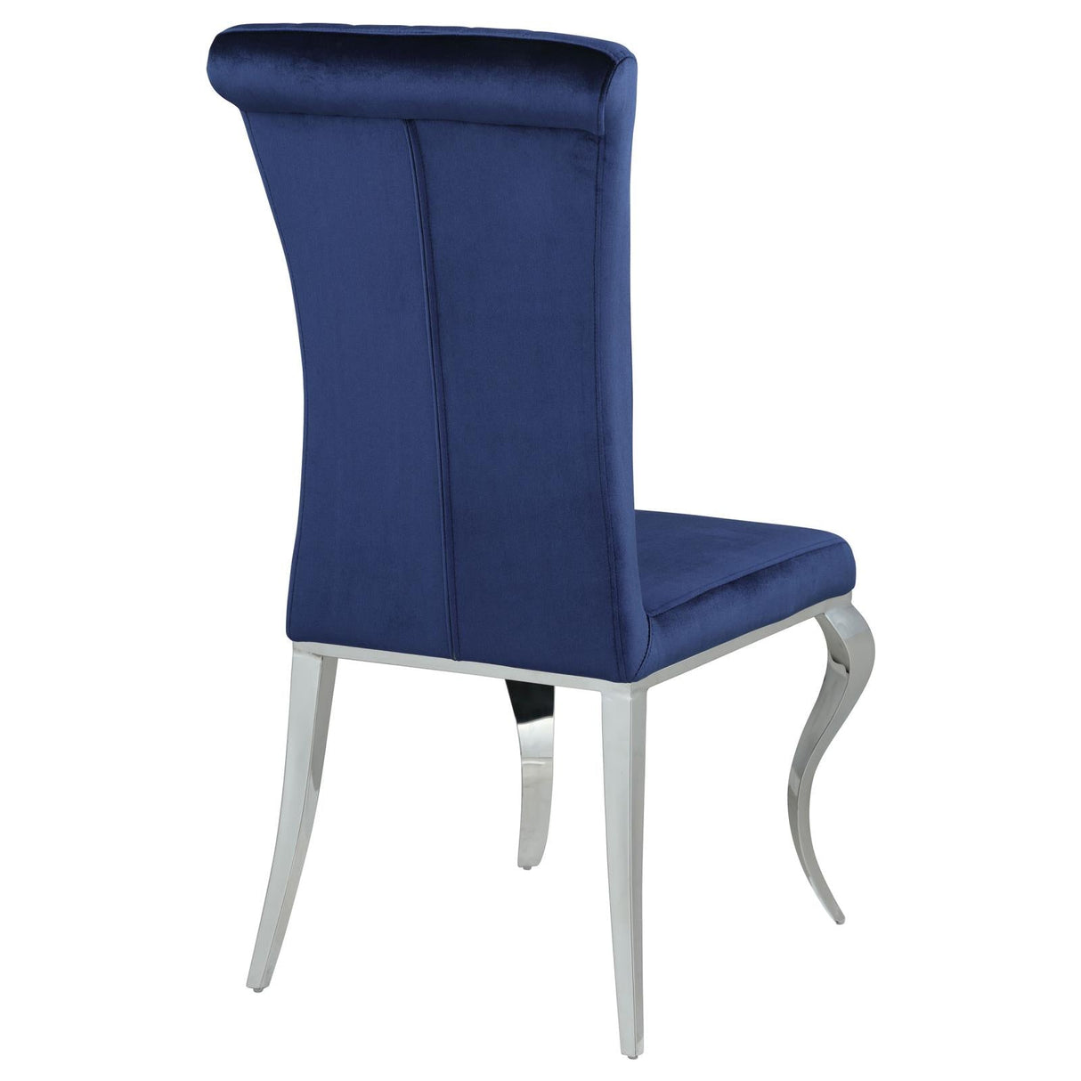 Betty Ink Blue/Chrome Upholstered Side Chairs, Set of 4