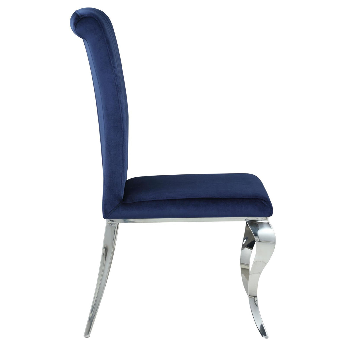 Betty Ink Blue/Chrome Upholstered Side Chairs, Set of 4