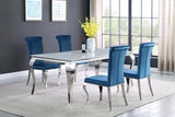 Betty Teal/Chrome Upholstered Side Chairs, Set of 4