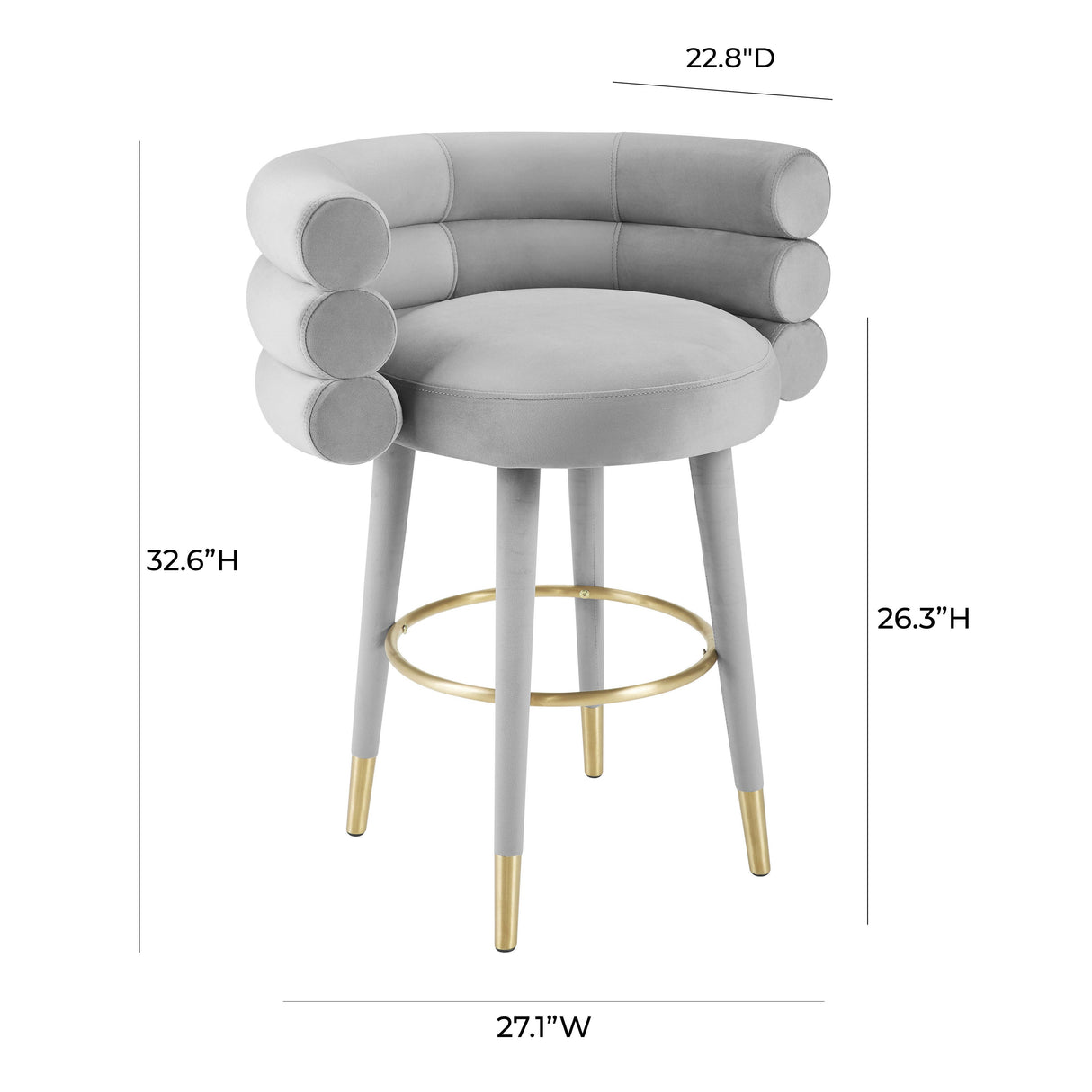 Betty Velvet Stool by TOV Furniture at Eve Furniture