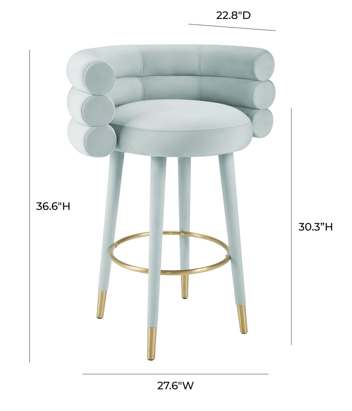 Betty Velvet Stool by TOV Furniture at Eve Furniture