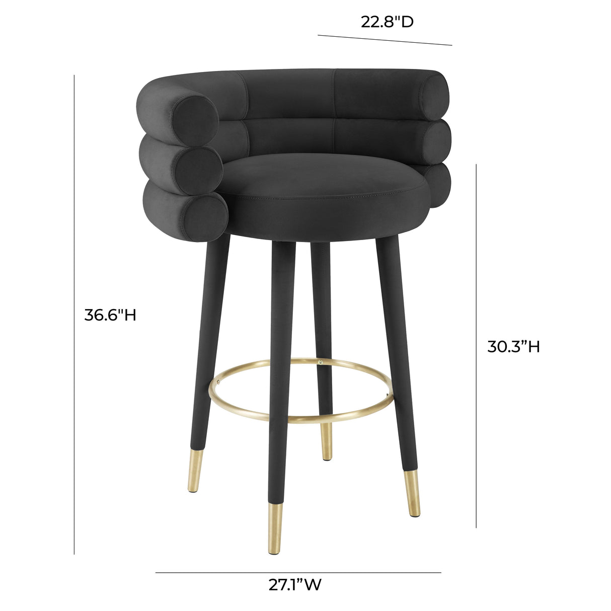 Betty Velvet Stool by TOV Furniture at Eve Furniture