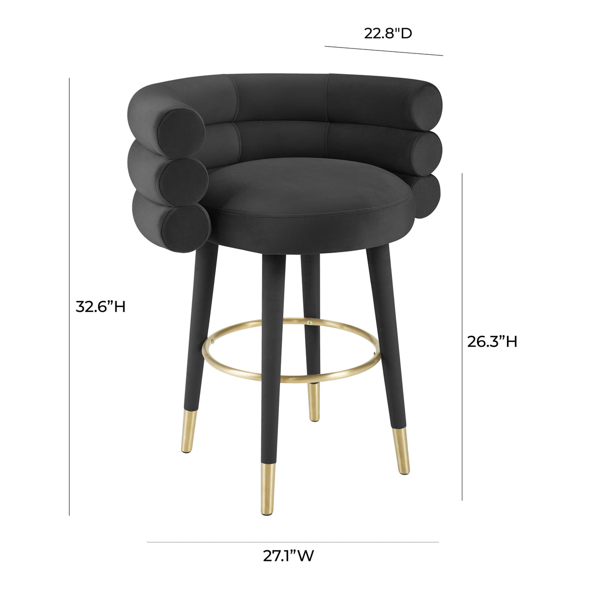 Betty Velvet Stool by TOV Furniture at Eve Furniture