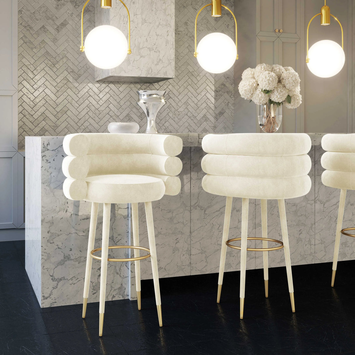 Betty Velvet Stool by TOV Furniture at Eve Furniture