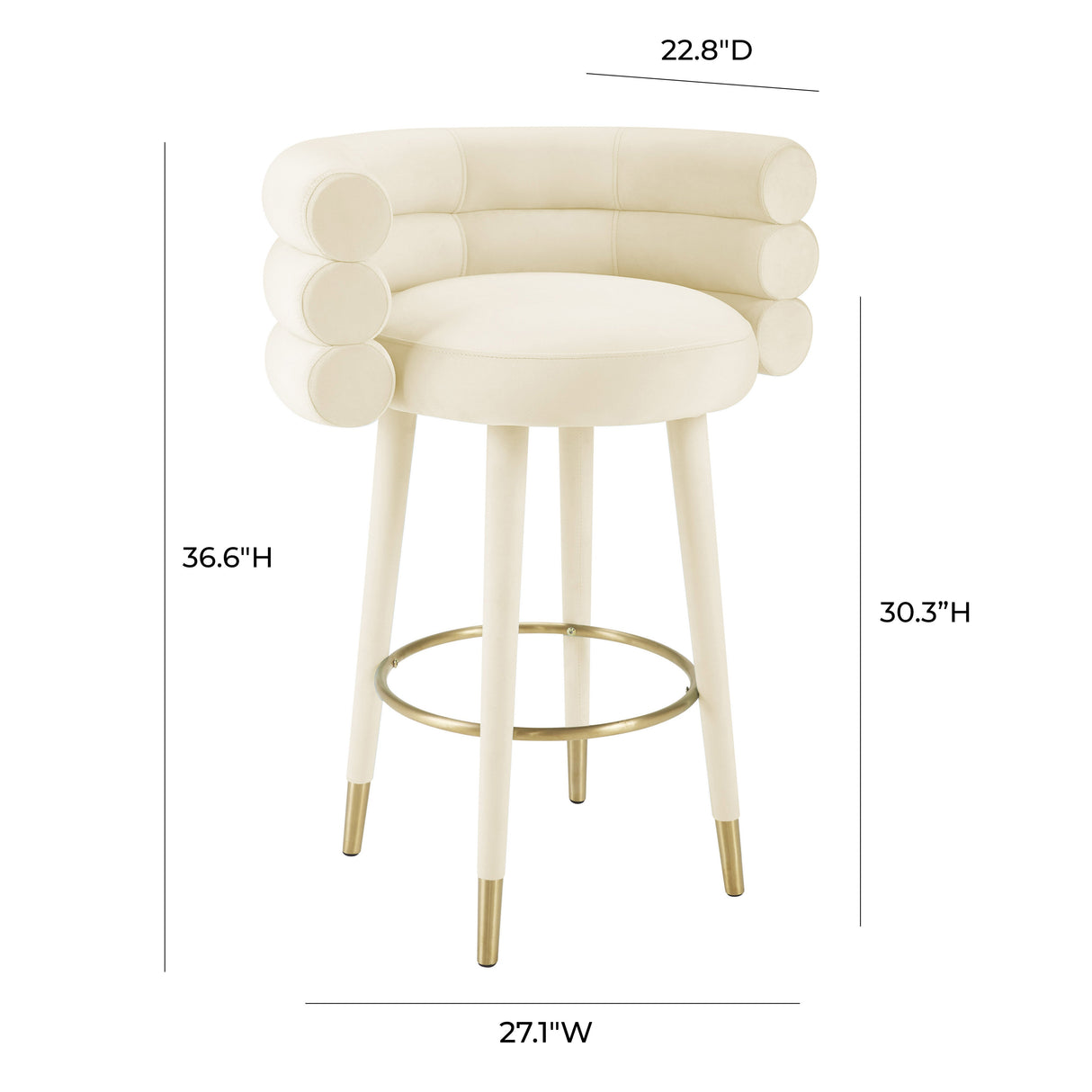 Betty Velvet Stool by TOV Furniture at Eve Furniture