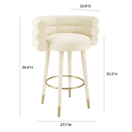 Betty Velvet Stool by TOV Furniture at Eve Furniture