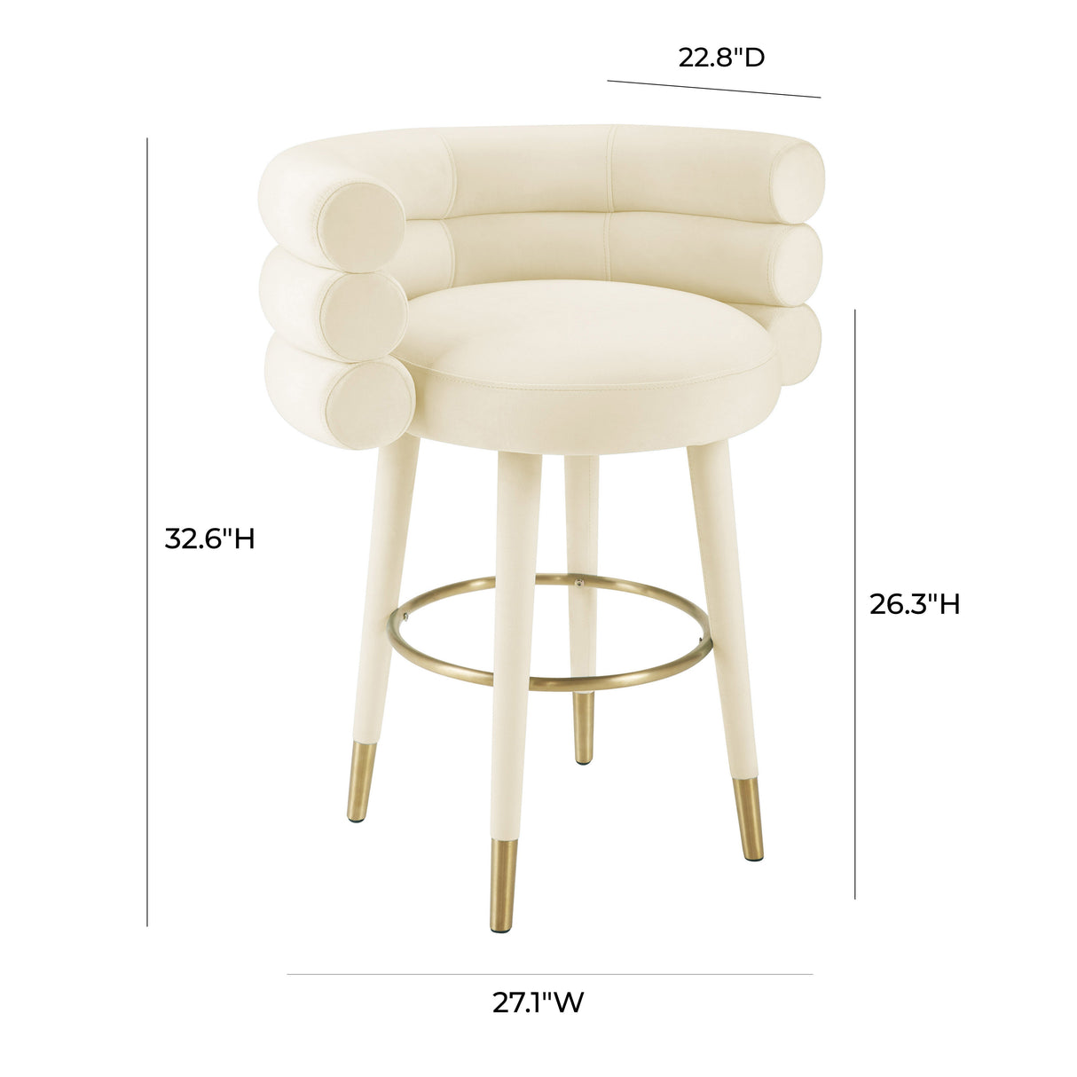 Betty Velvet Stool by TOV Furniture at Eve Furniture
