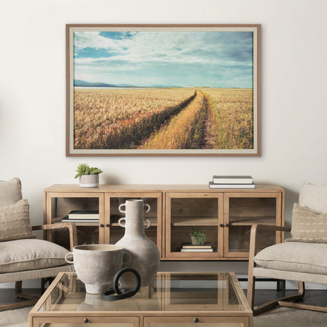 Between The Fields by Matt Roseveare a Hand Embellished Textured Framed Photo Art Print Matted under by Mercana at Eve Furniture