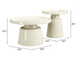 Beurre Ivory Coffee Table Set (2-Piece) by Zuomod at Eve Furniture