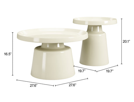 Beurre Ivory Coffee Table Set (2-Piece) by Zuomod at Eve Furniture