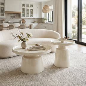 Beurre Ivory Coffee Table Set (2-Piece) by Zuomod at Eve Furniture