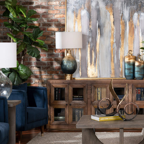 Beverly Blue/Gold Table Lamp by Crestview at Eve Furniture