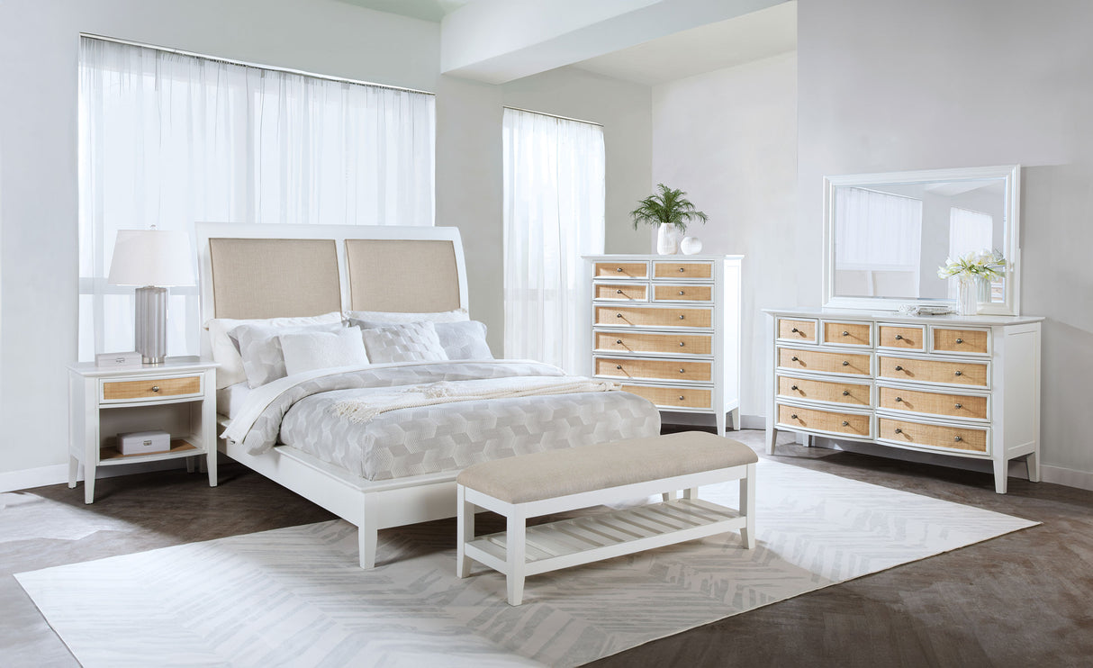 Bexhill White 10-drawer Dresser and Mirror by Coaster at Eve Furniture