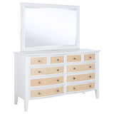 Bexhill White 10-drawer Dresser and Mirror by Coaster at Eve Furniture