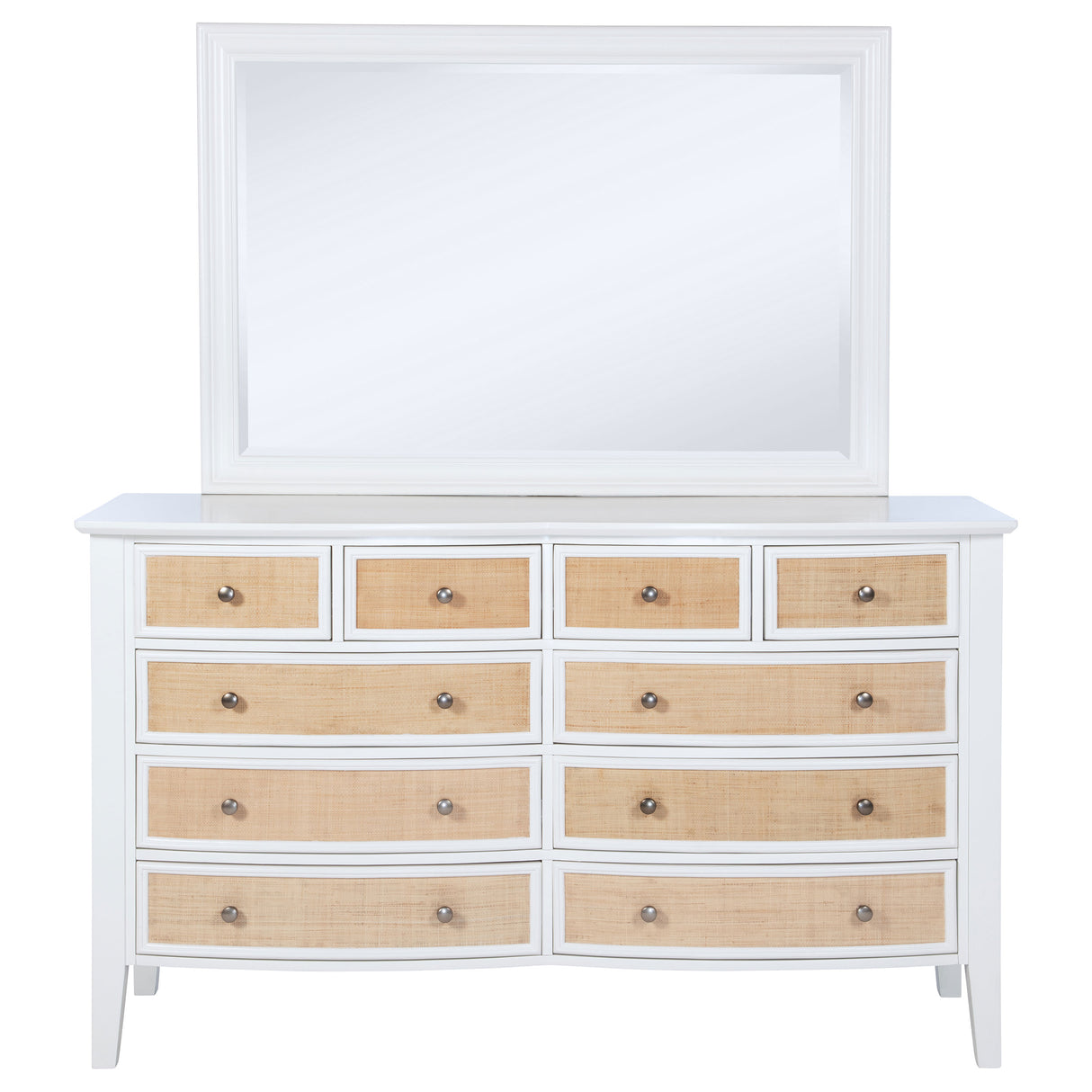 Bexhill White 10-drawer Dresser and Mirror by Coaster at Eve Furniture