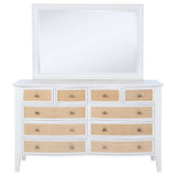 Bexhill White 10-drawer Dresser and Mirror by Coaster at Eve Furniture