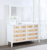 Bexhill White 10-drawer Dresser and Mirror by Coaster at Eve Furniture
