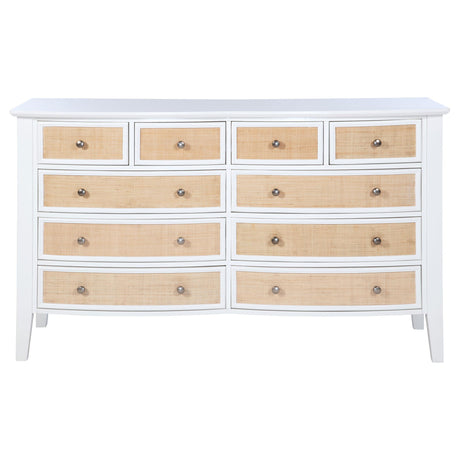 Bexhill White 10-Drawer Dresser by Coaster at Eve Furniture