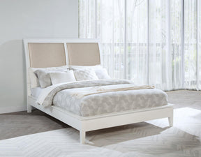Bexhill White 56-inch Upholstered Eastern King Panel Bed by Coaster at Eve Furniture