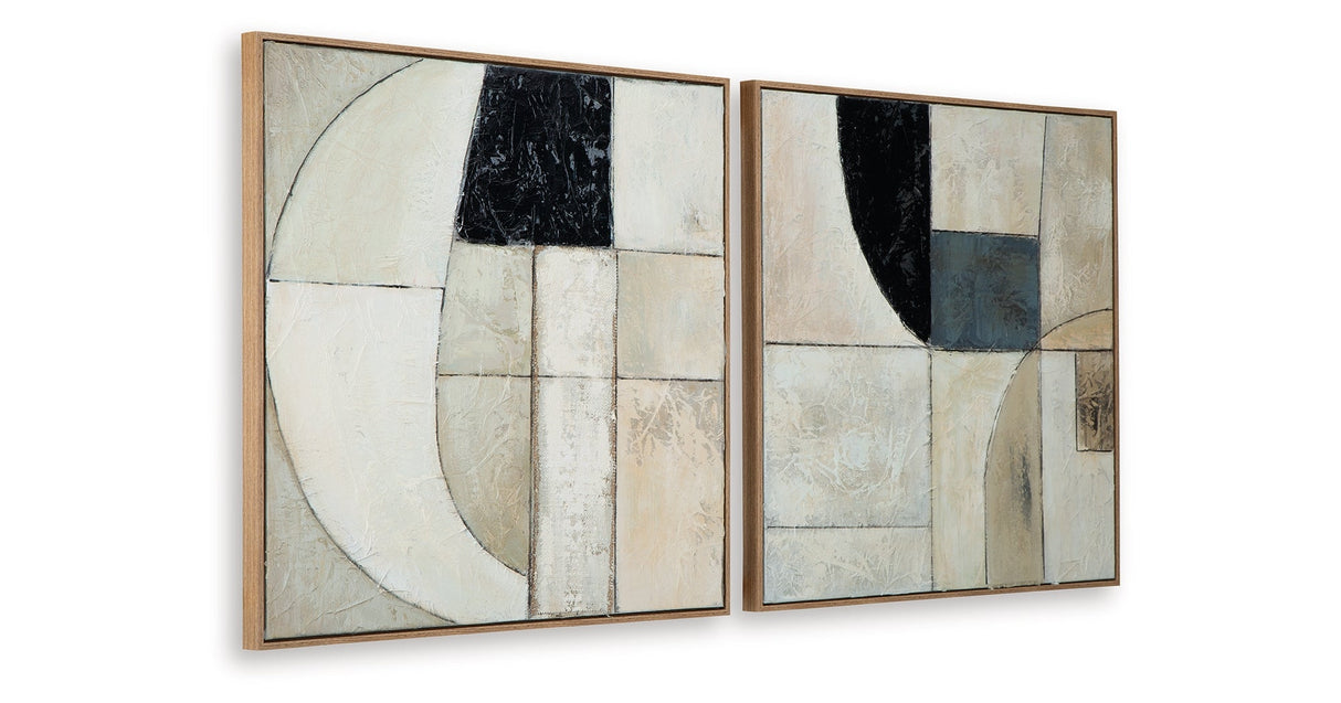 Bexlen Tan/Taupe/Black Wall Art (Set of 2) by ASHLEY FURNITURE at Eve Furniture