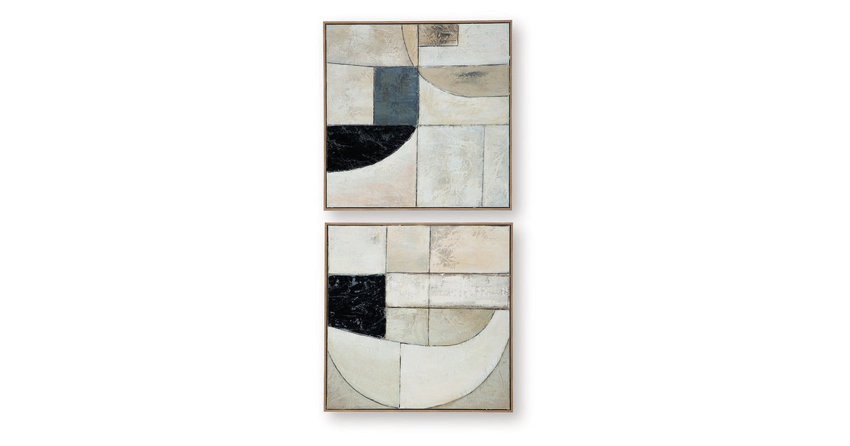 Bexlen Tan/Taupe/Black Wall Art (Set of 2) by ASHLEY FURNITURE at Eve Furniture