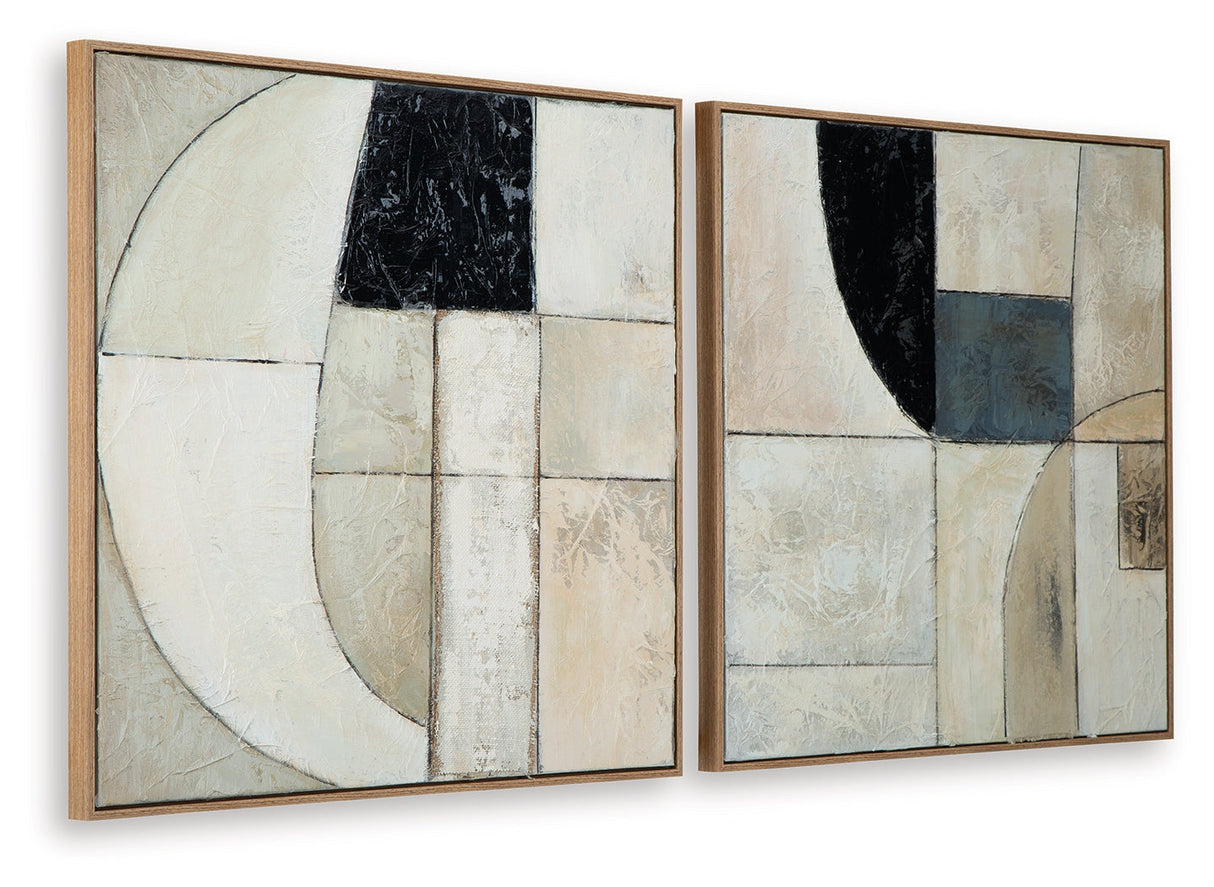 Bexlen Tan/Taupe/Black Wall Art (Set of 2) by ASHLEY FURNITURE at Eve Furniture