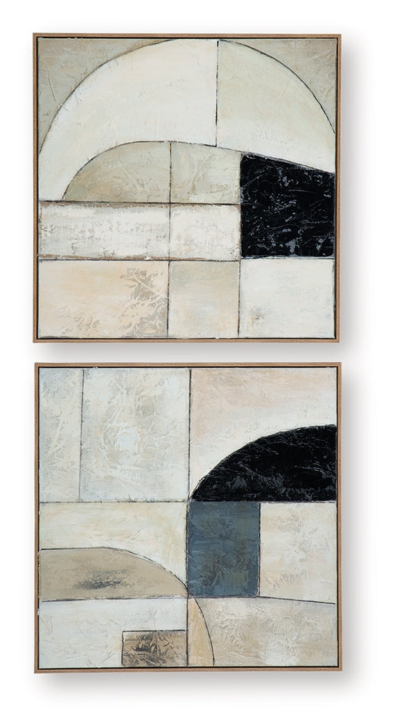 Bexlen Tan/Taupe/Black Wall Art (Set of 2) by ASHLEY FURNITURE at Eve Furniture