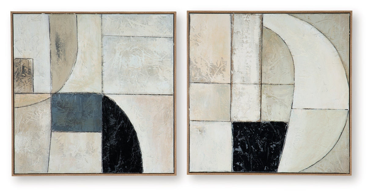 Bexlen Tan/Taupe/Black Wall Art (Set of 2) by ASHLEY FURNITURE at Eve Furniture