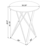 Bexter Faux Marble Round Top Bar Table White and Chrome by Coaster at Eve Furniture