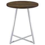 Bexter White/Chrome Faux Marble Round Top Bar Table by Coaster at Eve Furniture